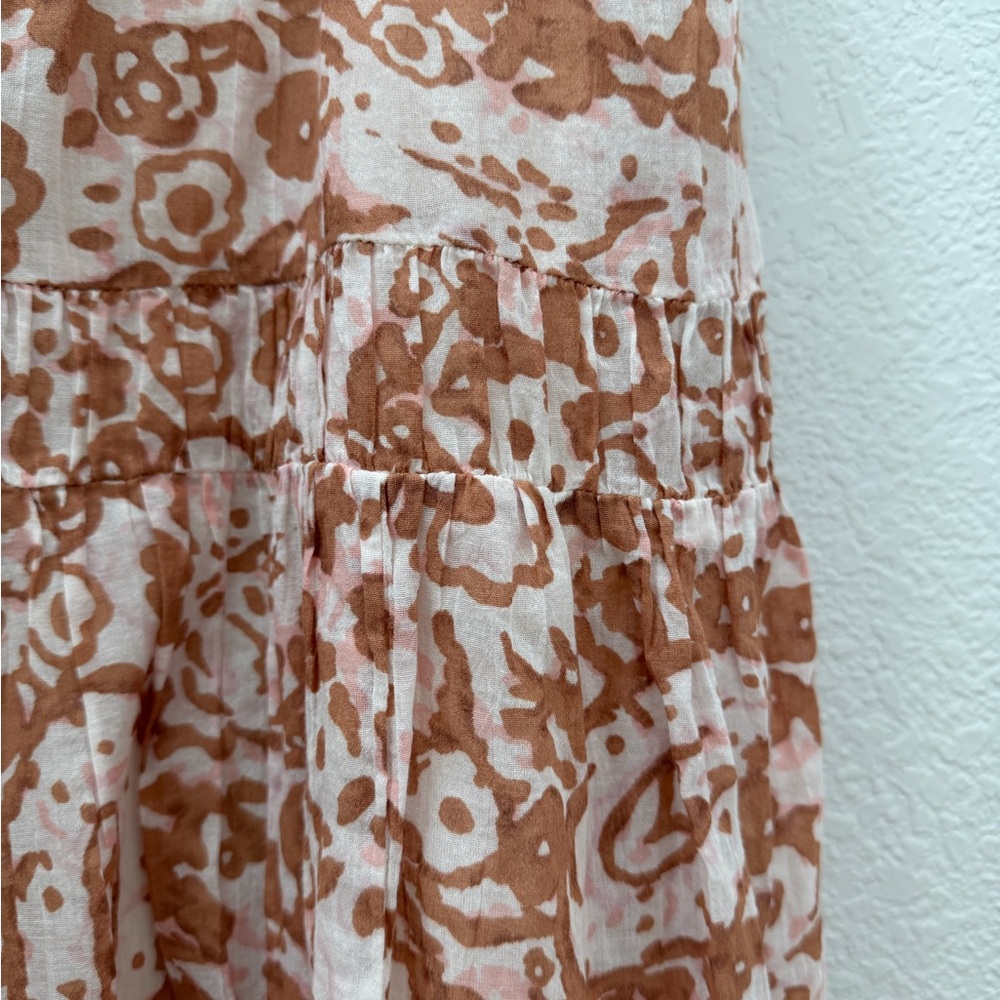 Joie Limited Edition Floral Tiered Maxi Dress - Tan and Cream, Size Medium - Picture 9 of 11